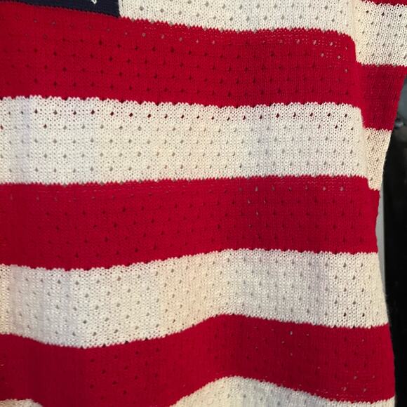 Smudge Patriotic Flag Sweater Made USA Red White Blue Stars & Stripes Size XL - Picture 6 of 8